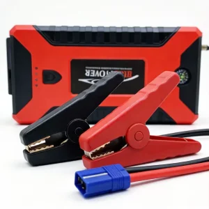 Red Plastic Jump Starter 600A Peak Current Emergency Tool Kit for Cold Weather