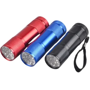 Regular Dry Battery 9 LEDs Mini Flashlight Portable Bright Light Torch White