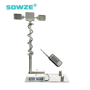 Rescue Vehicle Roof Mounted 1.8M Telescopic LED Searchlight Tower Remote Control Indoor Outdoor Security Protection Water