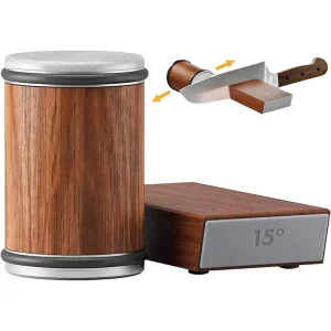Rolling Knife Sharpener Adjustable Angle Home Kitchen Stainless Steel Cylinder Structure Wheel Grinding Tool Double Sided