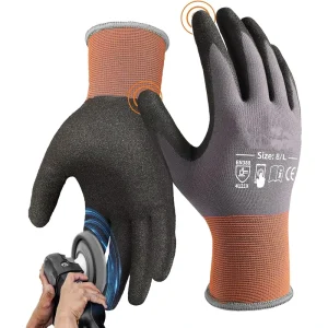 Rubber Grip Protective Gear Warehouse Mechanic Garden Industrial Smooth Palm Supplier Nitrile Coated Gloves