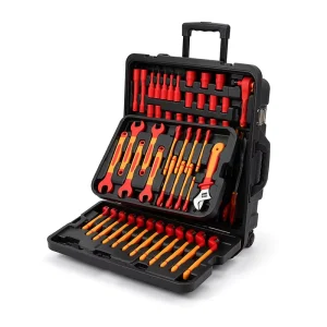 S688 68Pcs VDE 1000V Injection Molded Insulated Socket Tool Set 3/8″ Drive Electrician Live Working Repair Kit