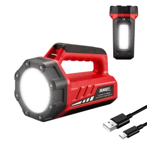 SUNREI Bright Camp Waterproof Powerful Rechargeable LED Torches Flashlights Zoomable Emergency Tactical High Lumen Flashlight