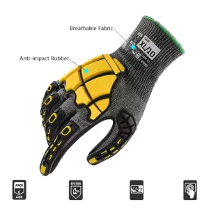 Safety Gloves Oilfield Protection Cut Resistance TPR Impact Resistant Mechanic EN388 A6 Anti Cut Gloves