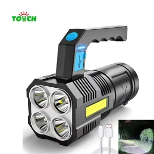 Searchlight Handheld Powerful Rechargeable Spotlight USB Charging Portable Flashlight for Camping Emergency Outdoor Work