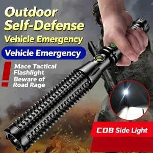 Self Defense Flashlight 100m Beam Range Rechargeable Torch For Outdoor Camping Fishing Hiking Wild Emergency Survival Lighting