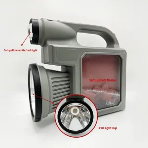 Simulation Flame Atmosphere Light ABS Household Charging Multi function Outdoor Solar Portable Flashlight Camping Searchlight
