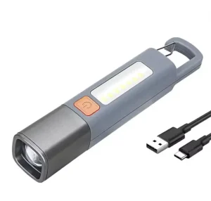 Small Telescopic Zoom USB Rechargeable ABS Plastic Body COB LED Torches, Tactical Flashlights