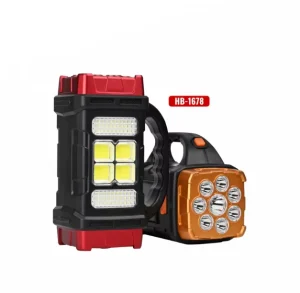 Solar Handheld Light Strong Light Charging LED Flashlight USB Dual Light Camping Searchlight
