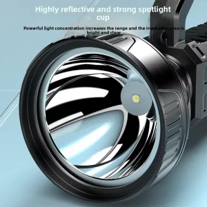 Solar JLH-5566 LED Flashlight ABS Super Bright Outdoor Camping Searchlight Super Long Endurance Long-range Portable Charging