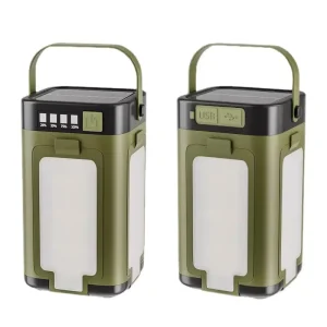 Solar Lighting Lamp Rechargeable Flashlight 4 Leaf Light Side Outdoor Emergency Torch USB A Output Charged Phone
