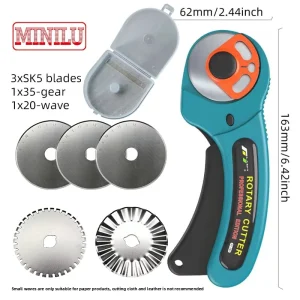 Stainless SK5 Steel 45mm Automatic Lock 8mm Thick Round Carpet Cutting Roller Knife Outdoor Tools FT 145