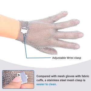 Stainless Steel 316 Cut-Resistant Stab-Proof Mesh Chainmail Gloves for Slaughterhouse Use
