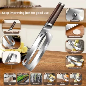 Stainless Steel Multi Function Durable Fruit Vegetable Tools Sugarcane Peeler Knife