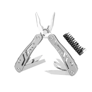 Stainless Steel Outdoor Tactical Multifunctional Folding Knife & Pliers Small Tool with Oxford Bag Packaging