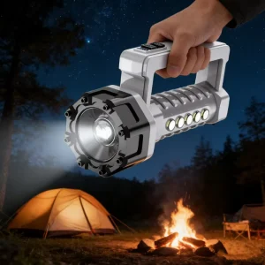 Strong Light Portable AA Solar Powered Rechargeable Super Bright Side Lights Searchlight Outdoor Long range High power
