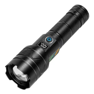Super Bright Flashlight with Luminous Strips 20W LED Type C USB Charging 5 Modes Zoomable Outdoor Emergency Torch