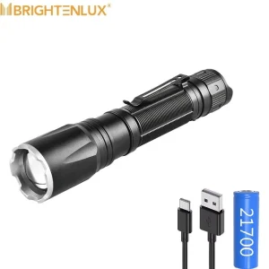 Super Bright High Power Zoom Taschenlampe Torch Strong Light P50 Powerful Tactical LED Rechargeable EDC Flashlight
