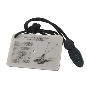 Survival Emergency Rescue Daylight Signalling Mirror with Whistle Lanyard Kit