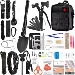 Survival Tactical Emergency First Aid Kit with Oxford Cloth & Iron D Grip Handle Fast DDp Shipping US/Europe