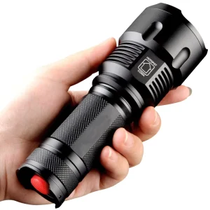 T50 IP65 Aluminum Alloy Flashlight Strong Light Rechargeable Long Range Home Use Zoom Outdoor Searchlight Fishing Light