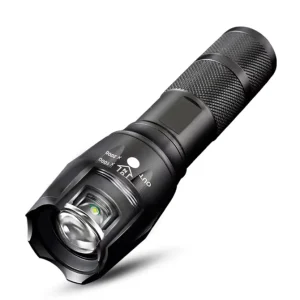 T6 Telescopic Zoom Strong Light Aluminum Alloy Flashlight Waterproof Outdoor Night Running Cycling Patrol Searchlight