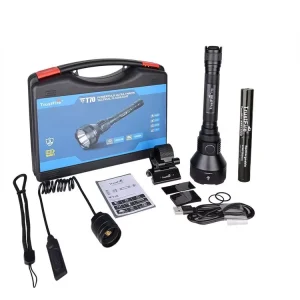 T70 Tactical Flashlight Set 2300 Lumens LED Torch 1000m Long Range Rechargeable Aluminum Alloy Searchlight