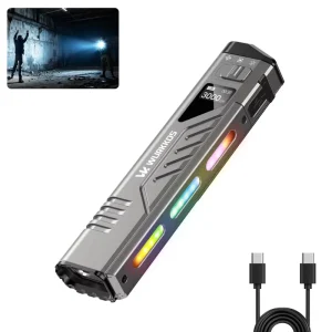 TD11 Smart OLED Tactical Flashlight 3000LM 320M Dual Tactical Tail Buttons Boost Constant Current Driver