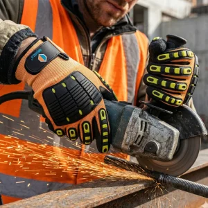 TPR Impact Cut-Resistant Working Gloves HPPE Sandy Nitrile Anti-Vibration