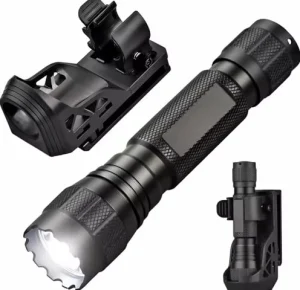 Tactical Flashlight Case Belt Mount 1200 Lumens Single Mode LED Rechargeable Lithium Ion Aluminum Duty 700g Outdoor Use