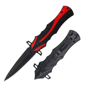 Tactical Outdoor Gear Double Color Handle Camping Knife with Black Coating Stainless Blade for Industrial Hunting Survival Use