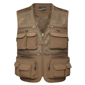 Tactical Outdoor Vests with Pockets Customized Tactical Traveling Mesh Vest Breathable Multiple Bags