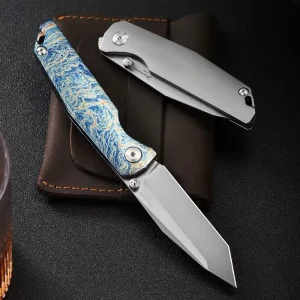 Tactical Titanium Folding Knife M390 Steel Blade Precision Crafted Lightweight EDC Tool for Outdoor Survival Gear