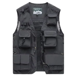 Tactical Vests Men’s Multiple Pockets Thin Design Fishing Photography Breathable Vest