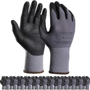 Thirteen Gauge Palm Finish Polyester Nylon Industrial Labor Protection Durable Manufacturer Nitrile Coated Gloves