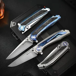 Titanium Alloy Pocket Knife M390 Blade Model XD053 Outdoor Camping Folding Self Defense Multifunctional Cutting Tool