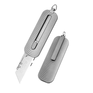 Titanium Telescopic Knife Outdoor Utility Titanium Knife Portable Hunting Knife Cutting Engraving Hand Tool
