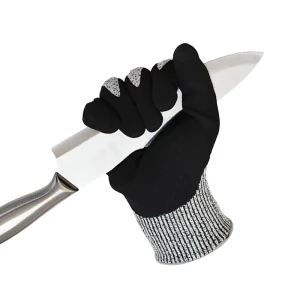 Touchscreen Compatible Cut Resistant Gloves Sandy Nitrile Anti Slip Abrasion Resistant Safety Gloves for Industrial Warehouse