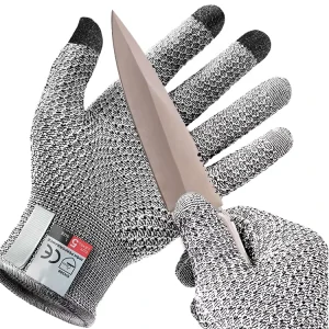 Touchscreen Level 3 Cut-Resistant Gloves for Industrial and Kitchen Use