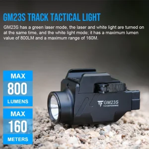 Trustfire GM23S Super Bright 800 Lumens Light Weight Rechargeable Tactical LED Flashlight Green Laser Hunting Torch