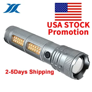 US Local Stock 7 Modes Portable Led Promotional Flashlights for Home Emergency Torche Waterproof Usb Rechargeable Led Flashlight