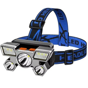 USB Rechargeable Built in Battery ABS Plastic Lamp Body 90 Degree Work Headlight Torch Tactical Flashlight LED Headlamp