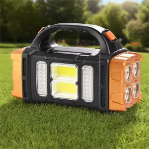 USB Rechargeable COB Solar LED Flashlight Waterproof Torch Light for Outdoor Camping Work Lanterns