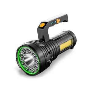 USB Rechargeable LED Searchlight Spotlight Hand Torch Work Light Lamp Flashlight Strong Power Dual Light Source Flashlight