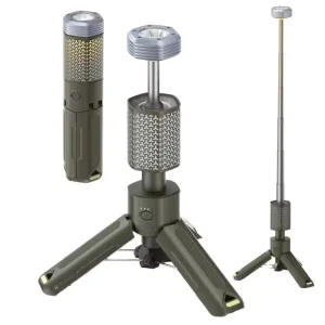 USB Rechargeable Magnetic Flashlight 2 in 1 Telescopic LED Camping Lantern for Outdoor Hiking Camping Travel Gear