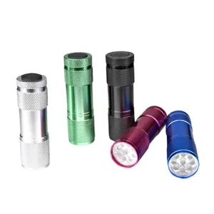 UV LED Torch Flashlight Aluminum and ABS Body Material for Emergency and Camping Use
