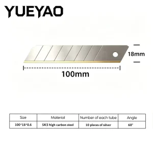 Ultra Sharp 18mm Rubber Handle Heavy Duty Utility Knife Blades SK5 Steel Straight Edge DIY OEM Box Cutter Refill Blade