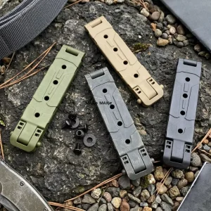 Universal EDC Tactical Belt Clip Buckle for Knife Sheaths Gear Tools Heavy Duty Black Attachment with Hardware