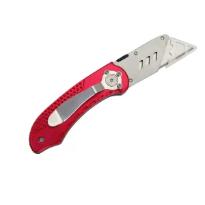 Utility Pocket Folding Knife Paper Cutter Snap Off Blade Safe Steel Stainless Safety Style Metal Handle Folding Utility Knife