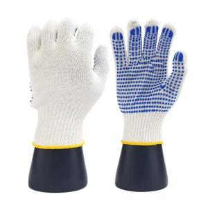 Verified Supplier High Grip PVC Palm Dotted Safety Gloves Breathable Cotton Work Gloves Professional Protective Hand Wear